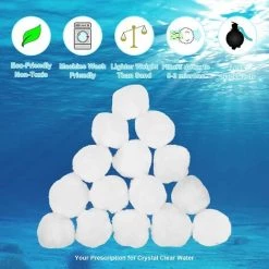 FVBJD 500G Balle Filtrante Piscine,Filtre Pour Piscine,Média Filtre à Fibres,de Sable Filtrant 500g Remplacent 18kg De Sable Filtrant,Billes Filtrantes Pour Piscines Intérieure Et Extérieure (500g) -Pompe et filtre de piscine Soldes 58754801 5