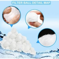 FVBJD Boules De Filtre De Piscine 700g Balles Filtrantes Alternative Pour 25 Kg De Sable, Filtrant Balles Média Filtre à Fibres Pour Piscine Filtres à Sable Filtrage De L'eau. -Pompe et filtre de piscine Soldes 58754809 3