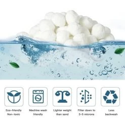 FVBJD Balles Filtrantes, 700g Boules De Filtre De Piscine, Peut Remplacer 25 Kg Sable Filtrant Sable De Quartz, Convient à Divers Systèmes De Filtration Boules De Filtre De Piscine 6 FVBJD Balles Filtrantes, 700g Boules De Filtre De Piscine, Peut Remplacer 25 Kg Sable Filtrant Sable De Quartz, Convient à Divers Systèmes De Filtration Boules De Filtre De Piscine -Pompe et filtre de piscine Soldes 58754818 2