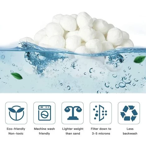 FVBJD Balles Filtrantes, 700g Boules De Filtre De Piscine, Peut Remplacer 25 Kg Sable Filtrant Sable De Quartz, Convient à Divers Systèmes De Filtration Boules De Filtre De Piscine 2 FVBJD Balles Filtrantes, 700g Boules De Filtre De Piscine, Peut Remplacer 25 Kg Sable Filtrant Sable De Quartz, Convient à Divers Systèmes De Filtration Boules De Filtre De Piscine – Image 2