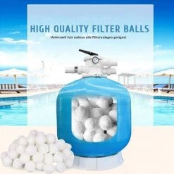 FVBJD 500g / 5.5L Boules De Filtre De Piscine, Balles Filtrantes,Média Filtre à Fibres Pour Piscine Filtres à Sable Filtrage De L'eau,Écologique, Léger Et Durable -Pompe et filtre de piscine Soldes 58754824 3