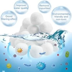 FVBJD Balles Filtrantes,800g Boules De Filtre De Piscine,Pool Filter Balls,Balles De Filtration,Nettoyeur De Piscine,Média Filtre à Fibres Pour Piscine,Convient à Divers Systèmes De Filtration -Pompe et filtre de piscine Soldes 58754853 5