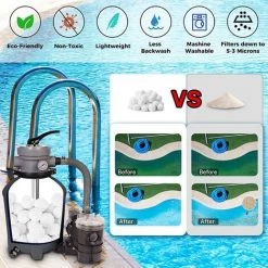 FVBJD Balle Filtrante Piscine,800g Balles Filtrantes Pour Systèmes De Filtre A Sable Piscine Remplacer 29kg De Sable Filtration Piscine,Convient Aux Systèmes De Filtration Pour Piscine -Pompe et filtre de piscine Soldes 58754860 3