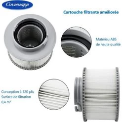 OUSUDELA Filtre De Rechange Pour Compatible Avec Toutes Les Cartouches Filtrantes MS-pa Actuelles Et Les Piscines Filtre Spa Gonflable Lot De 2 -Pompe et filtre de piscine Soldes 59003689 2