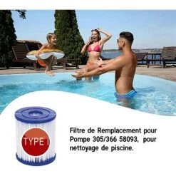 EINEMGELD Filtre Pour Bestway 58093 Cartouches Type I, Pour Bestway Filtre De Remplacement Pour Pompe 305/366, Cartouches Filtrantes Taille 1, Pour Nettoyage De Piscine (4 Pièces) -Pompe et filtre de piscine Soldes 59433923 5