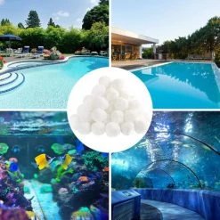 CATHERINE Boules De Filtre De Piscine 700g, Balles Filtrantes Réutilisables (blanc) -Pompe et filtre de piscine Soldes 59485450 5