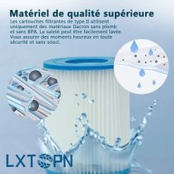 DECKON Filtre Piscine Pour Type II, Spa Remplacement Filtre De Piscine Gonflable Accessoires, Filtre De Piscine Pour Jardin Extérieur, Lavable Et Réutilisable Cartouche, (4 PCS) -Pompe et filtre de piscine Soldes 59800927 4