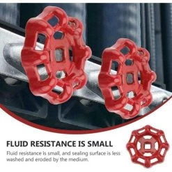 GALOZZOIT Volant De Vanne En Fer 2 Pièces Rouge 7x7mm Poignées De Partie Supérieure Pour Vanne D'arrêt Vanne à Siège D'angle Vanne à Siège Droit Vanne à Siège Tuyau D'eau -Pompe et filtre de piscine Soldes 59853230 5