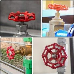 GALOZZOIT 10pcs Remplacement Porte Boule Volant Tuyau D'eau Robinet Fonte Arrêt Poignée Remplacement Extérieur Robinet Tuyau Métal Poignée 6 * 6 Mm Rouge -Pompe et filtre de piscine Soldes 59853235 5