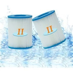 OUSUDELA Cartouches Filtre Type II Pour Bestway Pompe De Piscine,Cartouches De Filtre Pour Piscine Pour Bestway 58094,Filtre Piscine Type II Pour Le Nettoyage Des Tuyaux (2 Pcs)