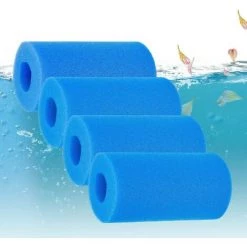 OUSUDELA Éponge Filtrante Type A 10*20cm,Mousse Pour Filtre Piscine Reutilisable 4 Pcs,Filtre Éponge Cartouche,Filtre De Piscine En Mousse,Réservoir De Poissons Filtre Éponge,Eponge De Filtre Pour Aquarium