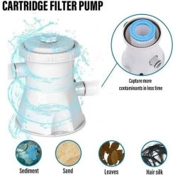 MONLY Pompe De Filtration De Piscine, Piscine D'été 300 Gallons Filtre De Piscine Hors Sol, Pompe De Circulation électrique 220 V -Pompe et filtre de piscine Soldes 60528944 3