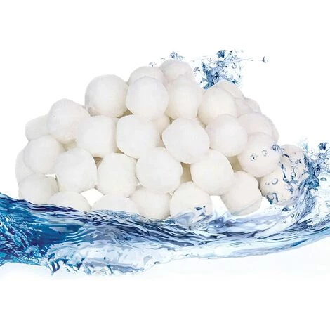 JOORRT Boules De Filtre De Piscine 1000g Polyéthylène Réutilisables Balles Filtrantes Remplace De Sable Filtrant Pour Piscines Intérieure Et Extérieure, Média à Fibres Pour Filtres à De L'eau 1 JOORRT Boules De Filtre De Piscine 1000g Polyéthylène Réutilisables Balles Filtrantes Remplace De Sable Filtrant Pour Piscines Intérieure Et Extérieure, Média à Fibres Pour Filtres à De L'eau