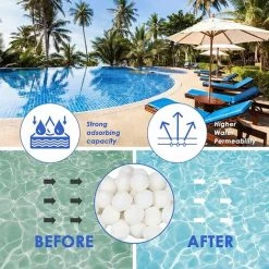 JOORRT Boules De Filtre De Piscine 1000g Polyéthylène Réutilisables Balles Filtrantes Remplace De Sable Filtrant Pour Piscines Intérieure Et Extérieure, Média à Fibres Pour Filtres à De L'eau 9 JOORRT Boules De Filtre De Piscine 1000g Polyéthylène Réutilisables Balles Filtrantes Remplace De Sable Filtrant Pour Piscines Intérieure Et Extérieure, Média à Fibres Pour Filtres à De L'eau -Pompe et filtre de piscine Soldes 60668024 5