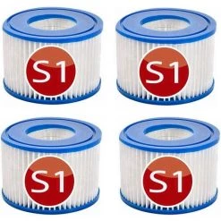 DECKON Lot De 4 Cartouches De Rechange S1 Pour Filtre De Piscine Intex 29001 - Pour Jardin Extérieur Type S1 PureSpa Easy Set - Cartouches Pour Filtre à Jacuzzi - Filtre S1