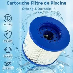 MOWZE Filtre Spa Infinite A Visser, Cartouche Filtre à Vis Pour Spa Gonflable Pas De Vis 60mm, Cartouche Filtre Pour Spa, Compatible Pour Cosy Spa, Clever Spa Et De Plus (4 Pièces) 4 Pièces -Pompe et filtre de piscine Soldes 63869887 3