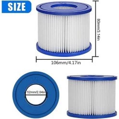 MOWZE Lot De 4 Cartouches Filtrantes VI Pour Piscine Bestway VI, Filtre De Rechange Pour Cartouche Filtrante Lay-Z-Spa Miami Pour Piscine Gonflable Lot De 4 -Pompe et filtre de piscine Soldes 63869892 2