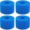 AOUGO Lot De 4 Cartouches De Mousse De Filtre De Piscine Compatibles Avec Intex S1 Type Cartouche De Filtre En Mousse Lavable Réutilisable Cartouche De Filtre En Mousse éponge Cartouche De Filtre De Piscine Cartouche En Mousse éponge, Bleu