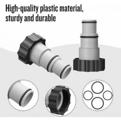 FOZIY Adaptateur De Tuyau De Piscine 2 Pièce Adaptateur De Vidange De Piscine Adaptateurs De Tuyau Avec Bague D'étanchéité Pour Piscine Pompes à Connexion Filetée Gris，Fonepro -Pompe et filtre de piscine Soldes 64014403 3