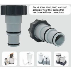 FOZIY Adaptateur De Tuyau De Piscine 2 Pièce Adaptateur De Vidange De Piscine Adaptateurs De Tuyau Avec Bague D'étanchéité Pour Piscine Pompes à Connexion Filetée Gris，Fonepro -Pompe et filtre de piscine Soldes 64014403 4