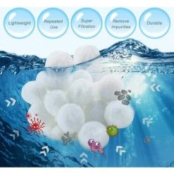 TINOR Filtre Balls 700 G Remplace 25 Kg De Sable Filtrant, Balles Filtrantes Pour Piscine, Pompe De Filtration, Filtre à Sable D'aquarium.(700g) 7 TINOR Filtre Balls 700 G Remplace 25 Kg De Sable Filtrant, Balles Filtrantes Pour Piscine, Pompe De Filtration, Filtre à Sable D'aquarium.(700g) -Pompe et filtre de piscine Soldes 64032070 3