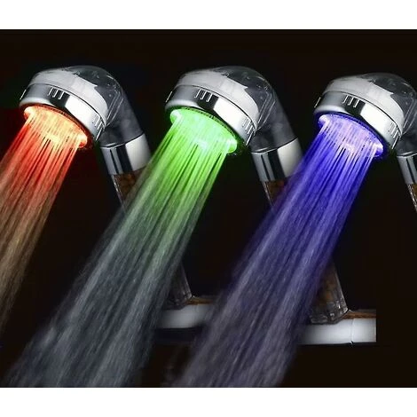 LTS FAFA Pommeau De Douche À Économie D'eau De Douche À Main Led Pommeau De Douche À 3 Couleurs Changeantes Avec Filtre - Grand 2 LTS FAFA Pommeau De Douche À Économie D'eau De Douche À Main Led Pommeau De Douche À 3 Couleurs Changeantes Avec Filtre - Grand – Image 2