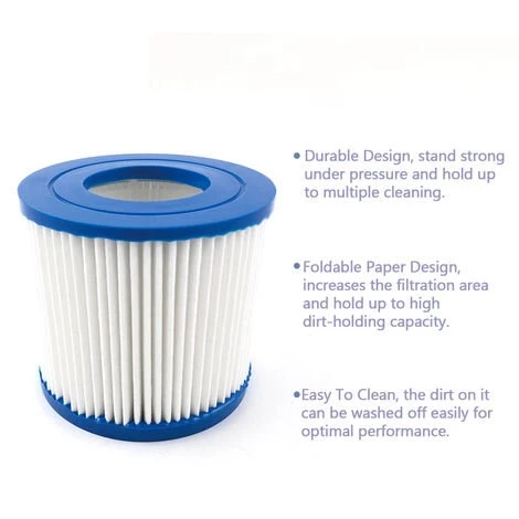 TANCYCO Élément Filtrant De Piscine Filtre De Rechange Pour Cartouche De Filtre De Piscine Réutilisable Compatible Avec Les Accessoires De Piscine Domestique Bestway VII/Intex D -107*95mm 2 TANCYCO Élément Filtrant De Piscine Filtre De Rechange Pour Cartouche De Filtre De Piscine Réutilisable Compatible Avec Les Accessoires De Piscine Domestique Bestway VII/Intex D -107*95mm – Image 2