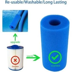 BENOBBY KIDS Lot De 4 Éponge Filtrante , Éponges Filtrantes Pour Piscine - Bleu - 200 X 100 Mm - Pour Filtre Piscine, Réutilisables Et Lavables, Filtre En Mousse Pour Spa, Piscine -Pompe et filtre de piscine Soldes 64406631 4