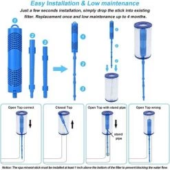 CESIèCLEFOU Filtre Spa Dure 4 Mois Cartouches De Filtres De Piscine à Cartouche Pièces Minérales Pour Spa Et Jacuzzi Cartouche Filtrante Pour Piscine Et Spa Cartouche Spa Bâton Filtre De Piscine, 2 Pièces Lefou -Pompe et filtre de piscine Soldes 64448808 4