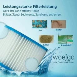 Dontodent 12PCS Cartouches Filtrantes Pour Piscine De Type VI Pour Bestway Taille 6-58323 -Pompe et filtre de piscine Soldes 64615353 5