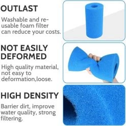 8 Pièces Éponge Filtrante Type S1, Cartouche De Filtre En Mousse, Mousse Pour Filtre Piscine, Réutilisables Et Lavables, Filtre En Mousse Pour Spa, Piscine, Jacuzzi(20*10*4cm) 56Vingt -Pompe et filtre de piscine Soldes 64936469 3
