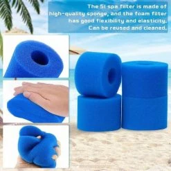 L'FLANEUR Lot De 4 Filtres De Piscine En Mousse Filtre Pour Intex Type S1 - Filtre En Mousse Pour Spa, Piscine - Réutilisables Et Lavables - éponge De Filtration De Type S1 ANEUR -Pompe et filtre de piscine Soldes 65357063 3