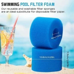 L'FLANEUR Lot De 4 Filtres De Piscine En Mousse Filtre Pour Intex Type S1 - Filtre En Mousse Pour Spa, Piscine - Réutilisables Et Lavables - éponge De Filtration De Type S1 ANEUR -Pompe et filtre de piscine Soldes 65357063 4