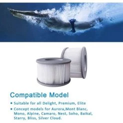 OSQI Pièces Filtres De Bain à Remous Pour Piscines Gonflables MSpa, Version Améliorée Pompe à Cartouche Filtrante Adaptée Pour MSPA Tous Les Bains à Remous Actuels -Pompe et filtre de piscine Soldes 65502930 5