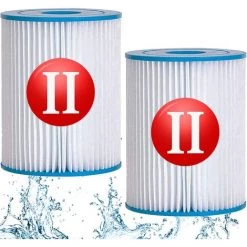 OSQI Filtre De Piscine Pour Bestway Type II, Accessoires De Filtre De Piscine Gonflable Pour Spa, Filtre De Piscine Pour Jardin Extérieur, Cartouche Lavable Et Réutilisable, 4,17 X 5,35 Pouces (2 Pièces)