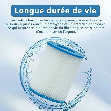 OSQI Filtre De Piscine Pour Bestway Type II, Accessoires De Filtre De Piscine Gonflable Pour Spa, Filtre De Piscine Pour Jardin Extérieur, Cartouche Lavable Et Réutilisable, 4,17 X 5,35 Pouces (2 Pièces) 3 OSQI Filtre De Piscine Pour Bestway Type II, Accessoires De Filtre De Piscine Gonflable Pour Spa, Filtre De Piscine Pour Jardin Extérieur, Cartouche Lavable Et Réutilisable, 4,17 X 5,35 Pouces (2 Pièces) – Image 3