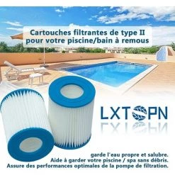 OSQI Filtre De Piscine Pour Bestway Type II, Accessoires De Filtre De Piscine Gonflable Pour Spa, Filtre De Piscine Pour Jardin Extérieur, Cartouche Lavable Et Réutilisable, 4,17 X 5,35 Pouces (2 Pièces) 9 OSQI Filtre De Piscine Pour Bestway Type II, Accessoires De Filtre De Piscine Gonflable Pour Spa, Filtre De Piscine Pour Jardin Extérieur, Cartouche Lavable Et Réutilisable, 4,17 X 5,35 Pouces (2 Pièces) -Pompe et filtre de piscine Soldes 65503743 5