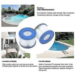 DONTODENT Filtre De Piscine 8 Pièces, Pour Cartouche De Pompe De Filtre Bestway Spa Type Vi, Filtres De Bain à Remous Pour Lay-z-spa, Pour Filtre Coleman Saluspa 9 DONTODENT Filtre De Piscine 8 Pièces, Pour Cartouche De Pompe De Filtre Bestway Spa Type Vi, Filtres De Bain à Remous Pour Lay-z-spa, Pour Filtre Coleman Saluspa -Pompe et filtre de piscine Soldes 65679007 5