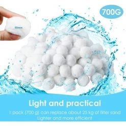 ZOLGINAH Balle Filtrante 700 G, Boules De Filtre De Piscine, Réutilisables, Remplace 25 Kg De Sable Filtrant, Matériau Léger, Billes Filtrantes Pour Divers Systèmes De Filtration De Piscine, Filtre D'aquarium -Pompe et filtre de piscine Soldes 65730796 4