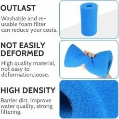MERéTéET Éponge Filtrante Type A,Filtre De Piscine En Mousse,Filtre Éponge Cartouche,Mousse Pour Filtre Piscine Reutilisable,Filtre Spa Reutilisable (4pièces) 7 MERéTéET Éponge Filtrante Type A,Filtre De Piscine En Mousse,Filtre Éponge Cartouche,Mousse Pour Filtre Piscine Reutilisable,Filtre Spa Reutilisable (4pièces) -Pompe et filtre de piscine Soldes 65789214 3