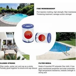 DONTODENT Better-2 Pack Type II Filtre Pour Bestway 58094 Élément Filtrant Taille Ii Convient Pour Bestway Famille Piscine Gonflable Piscine Filtre Papier Filtre Cartr -Pompe et filtre de piscine Soldes 65869655 5