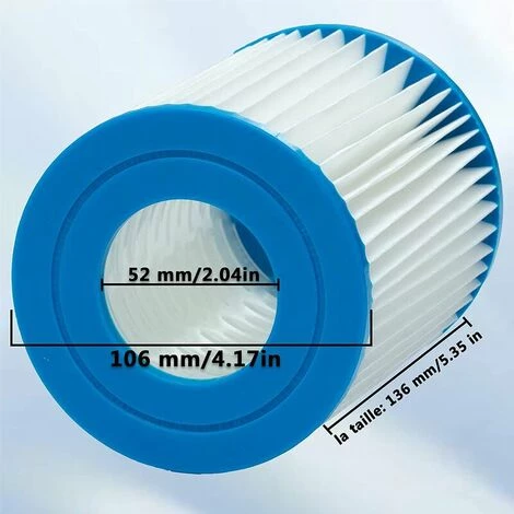 KAEJYIUT Filtre Piscine Pour Bestway Type II, Spa Remplacement Filtre De Piscine Gonflable Accessoires, Filtre De Piscine Pour Jardin Extérieur, Lavable Et Réutilisable Cartouche, 4.17x5.35 Inch (4 PCS) 5 KAEJYIUT Filtre Piscine Pour Bestway Type II, Spa Remplacement Filtre De Piscine Gonflable Accessoires, Filtre De Piscine Pour Jardin Extérieur, Lavable Et Réutilisable Cartouche, 4.17x5.35 Inch (4 PCS) – Image 5