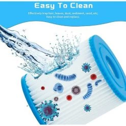 DONTODENT Cartouche Filtrante De Piscine Type I Pour Pompe De Piscine Bestway, Filtre De Piscine Gonflable, Installation Facile (lot De 4) -Pompe et filtre de piscine Soldes 65902572 4