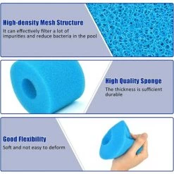 4 Pièces Éponge Filtrante Type S1, Cartouche De Filtre En Mousse, Mousse Pour Filtre Piscine, Réutilisables Et Lavables, Filtre En Mousse Pour Spa, Piscine, Jacuzzi Adélala -Pompe et filtre de piscine Soldes 66379106 5