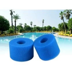 Éponge Filtrante, Mousse Pour Filtre Piscine, Filtre Piscine Lavable Réutilisable, Filtre Éponge Cartouche, Filtre Spa Réutilisable (2 Pièces, Bleu, 108*40*73MM)——Adélala