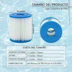 Cartouche Filtre Piscine Type I Pour Bestway Pompe De Piscine, Filtre Cartouche Type I, Cartouches Type I Pour Bestway 4 Pièces -Adélala -Pompe et filtre de piscine Soldes 66383601 2