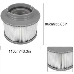 FVO Filtre De Piscine Gonflable Pour MSpa Spa Filtre De Piscine Filtre De Piscine Gonflable Gris Style Ancien, 2 Pièces -Pompe et filtre de piscine Soldes 66572990 3