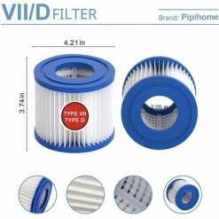 TANèTUE Cartouche Filtrante De Piscine Type VII & D, Cartouche Filtrante Type D/VII Pour Bestway, Pour Cartouche Filtrante Intex Type D, Pour Pompe De Piscine SFS 350, SFS 600, RP 350, RX 600 (2 Pièces) -Pompe et filtre de piscine Soldes 67428348 2