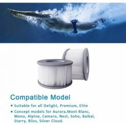 TANèTUE Lot De 2 Filtres De Rechange Pour Mspa FD2089 - Pompe à Cartouche Pour Piscines, Sous-Marins Chauds Et Spa -Pompe et filtre de piscine Soldes 67428471 5