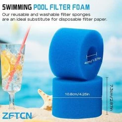 FLYME 4 Filtres De Piscine En Mousse Filtre Pour Type S1 - Filtre En Mousse Pour Spa, Piscine - Réutilisables Et Lavables - Éponge De Filtration De Type S1 -Pompe et filtre de piscine Soldes 67553681 4